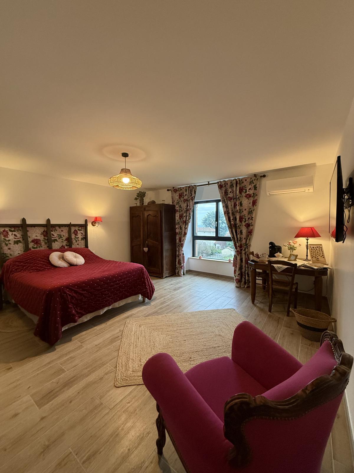 Chambre d'hotes au Chateau de la Saone Chambre Lili Rose, de 45m², pour 2 personnes